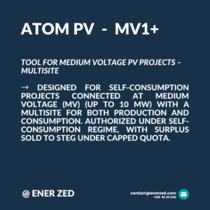 ATOM PV MV1+ – Medium Voltage Solar System Rentability Tool (Multisite)
