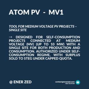 ATOM PV MV1 – Medium Voltage Solar System Rentability Tool (For 1 Site)
